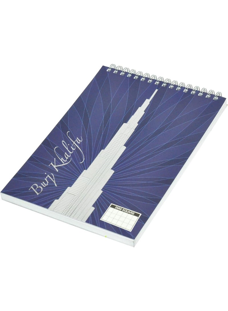FIS® SPIRAL NOTEBOOK 5MM, BURJ KHALIFA, A5 80 SHEETS- FSNBS5A580BGT - 1PC - Image 1